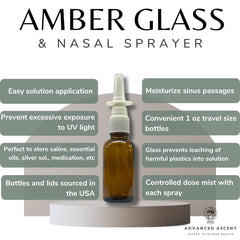 Travel-friendly Advanced Ascent amber bottle shown in purse for quick saline refills.