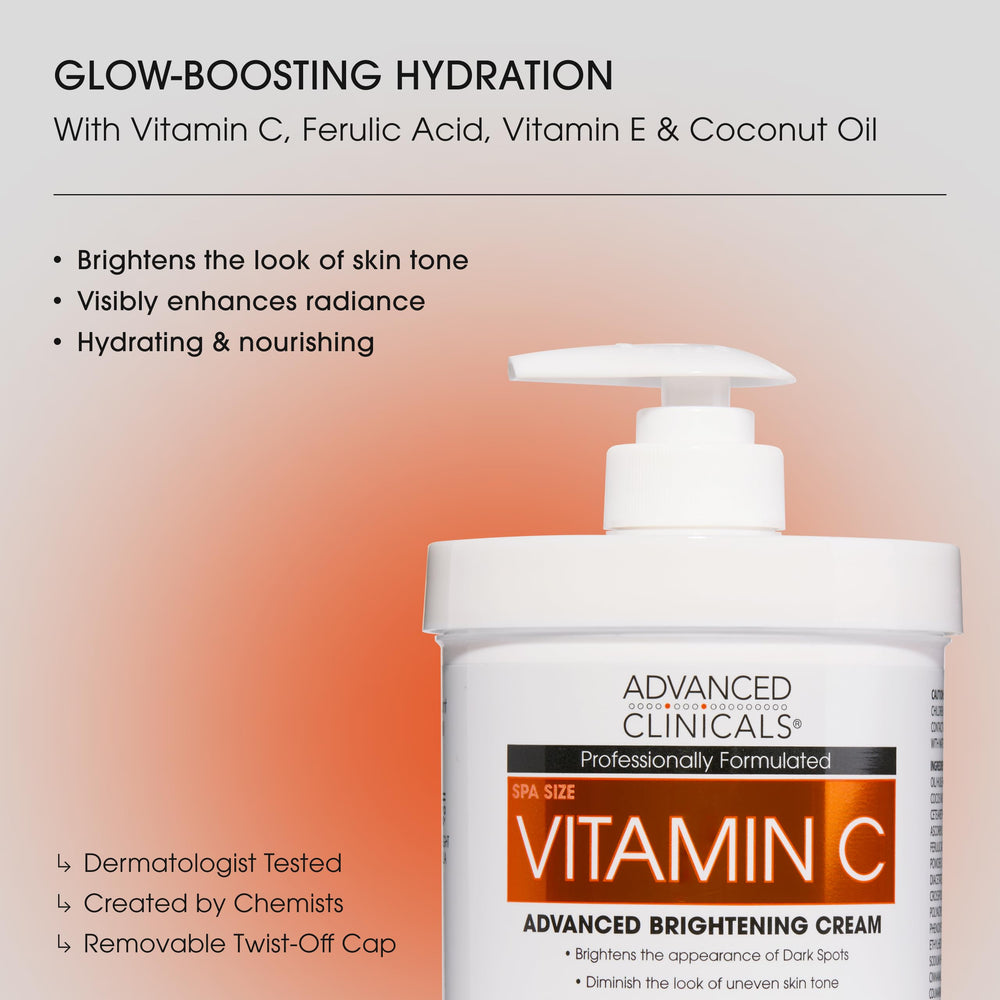 Advanced Clinicals 2pc skincare set display with retinol and vitamin C moisturizers