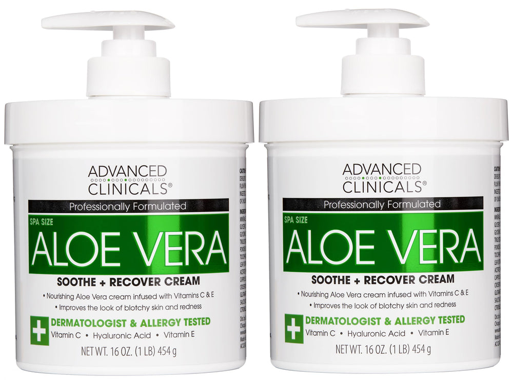 Advanced Clinicals Aloe Vera Lotion bottle 16oz highlighting a hydration-focused formula