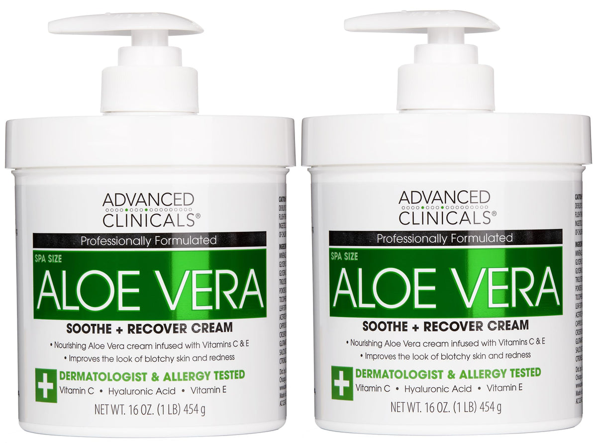 Advanced Clinicals Aloe Vera Lotion bottle 16oz highlighting a hydration-focused formula