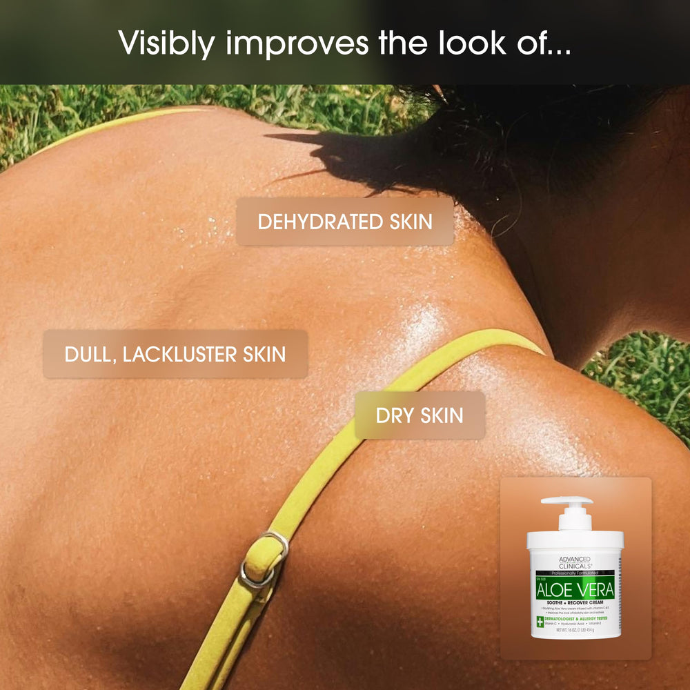 Advanced Clinicals Aloe Vera Lotion applied on skin for day and night use