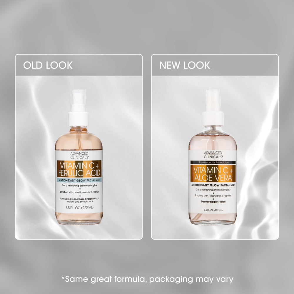 Advanced Clinicals Antioxidant Glow Mist aiding makeup application and smooth skin.
