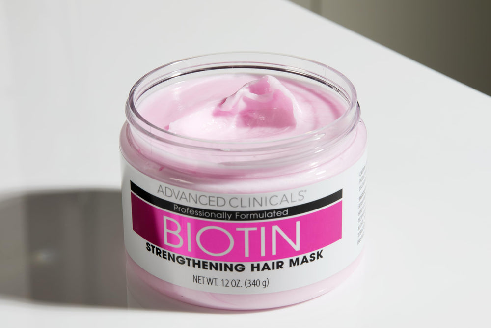 Advanced Clinicals Biotin Hair Mask ideal for color-treated hair care routine.