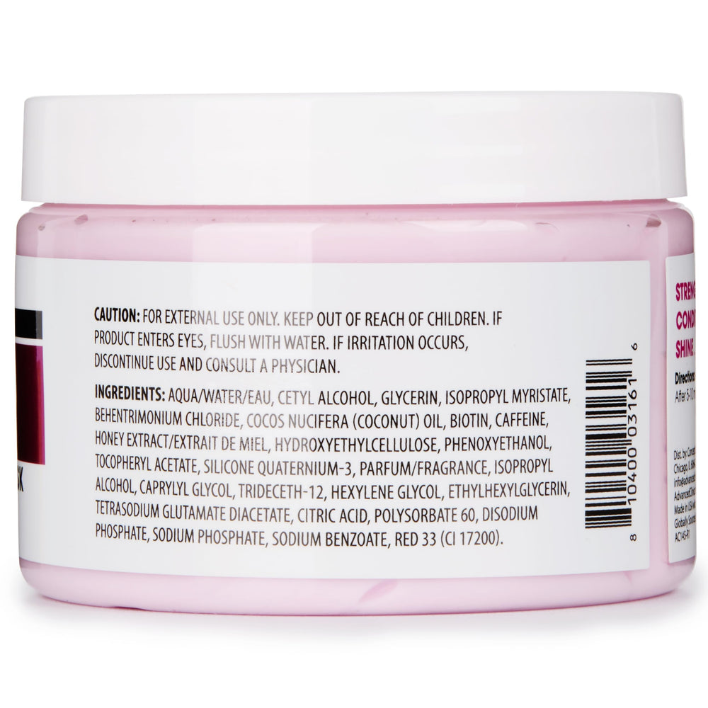 Advanced Clinicals Biotin Hair Mask packaging showcases dermatologist-backed skincare heritage.