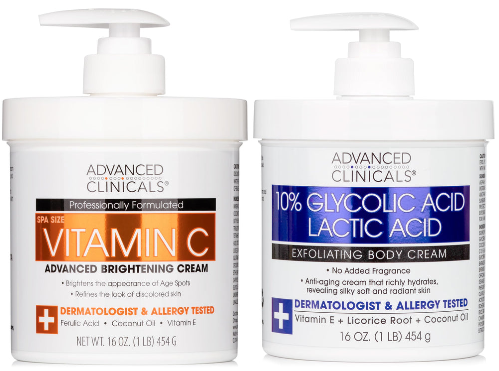 Advanced Clinicals Brightening Vitamin C Body Cream jar delivers hydrating, radiant-looking skin.