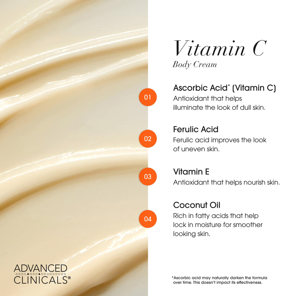 Advanced Clinicals Vitamin C Body Oil dropper delivers lightweight hydration