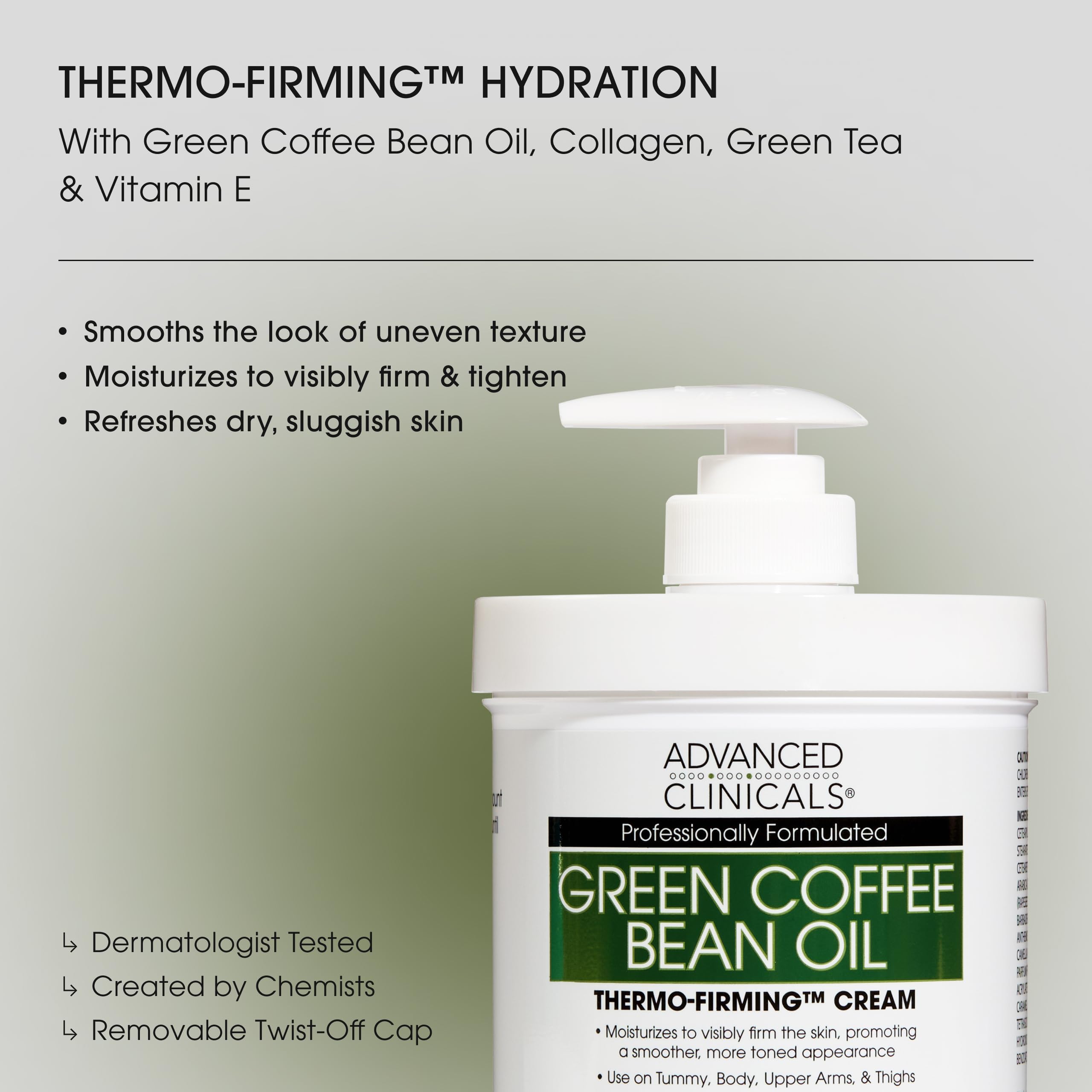 Caffeine and collagen in a nourishing body moisturizer for sculpted look.