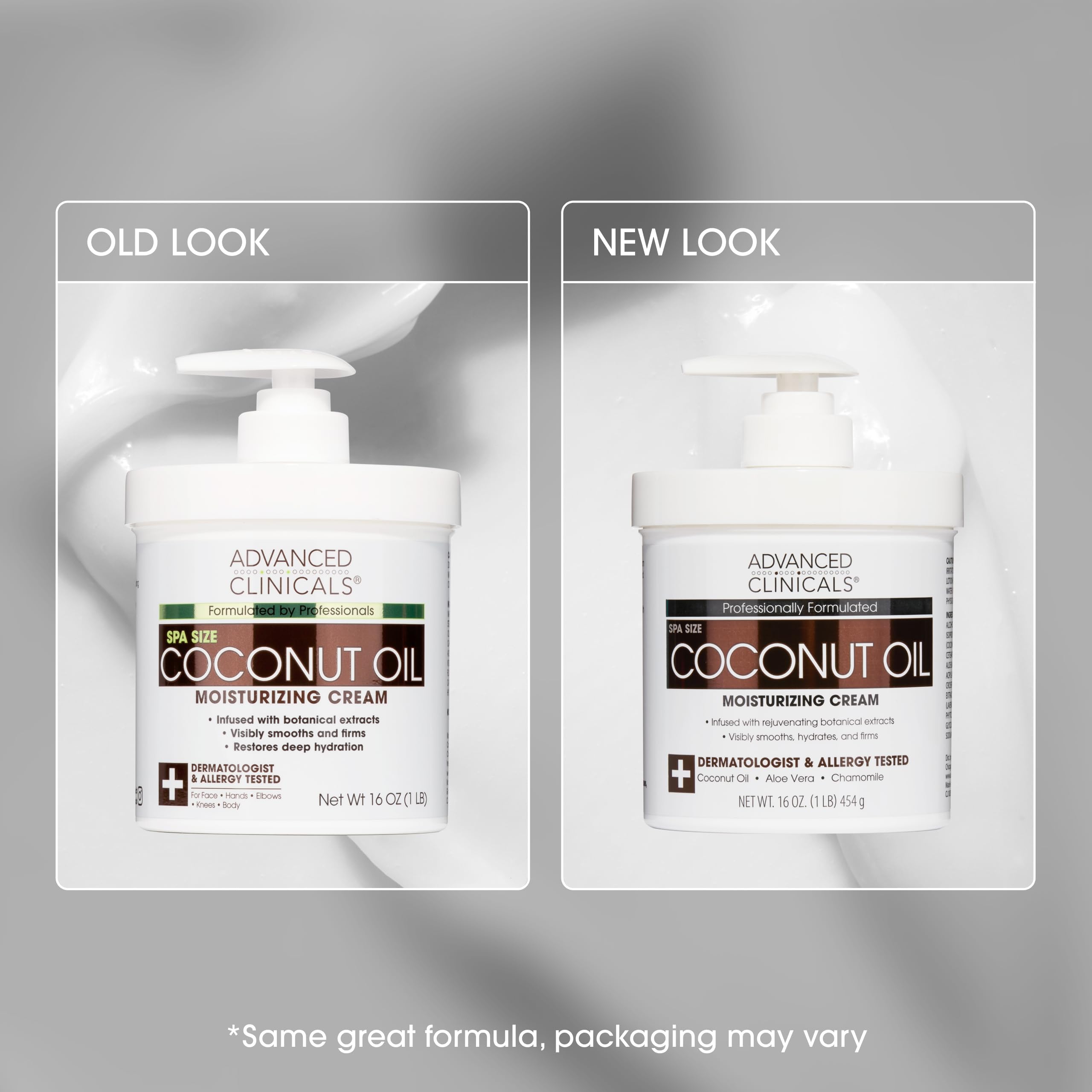 Derm-tested Advanced Clinicals coconut oil body cream for everyday skincare.