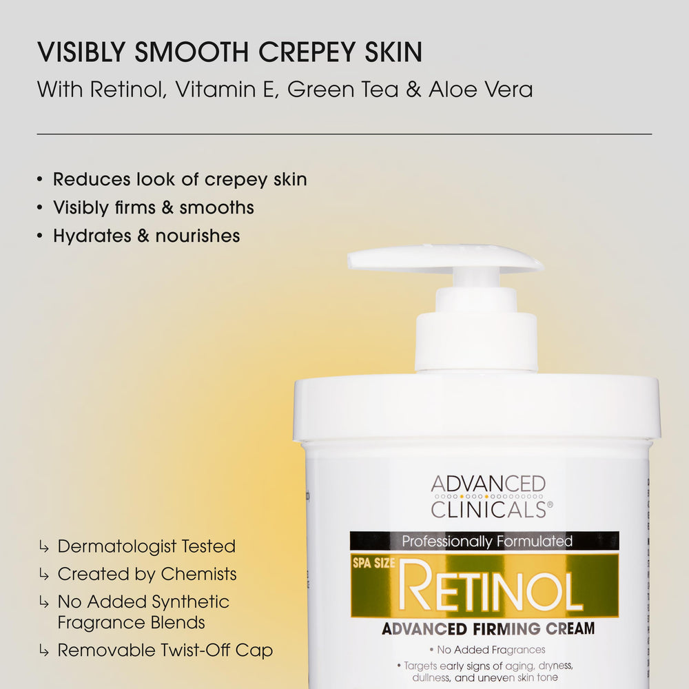 Advanced Clinicals collagen peptide body cream jar provides deep hydration for firmer-looking skin