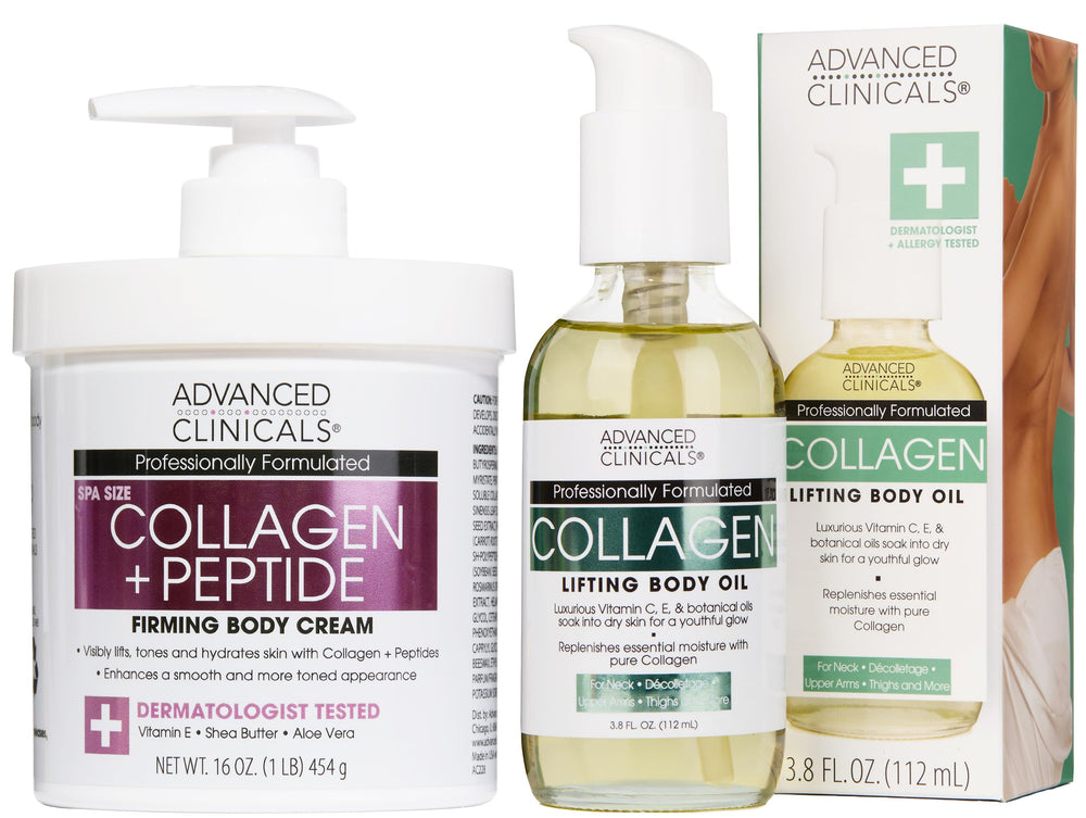 Advanced Clinicals collagen peptide cream jar hydrates for firmer-looking skin.