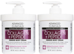 Advanced Clinicals collagen peptides body lotion pump shows easy daily hydration and firmer-looking skin