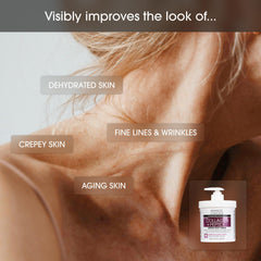 Collagen peptides body lotion texture close-up showing rich cream