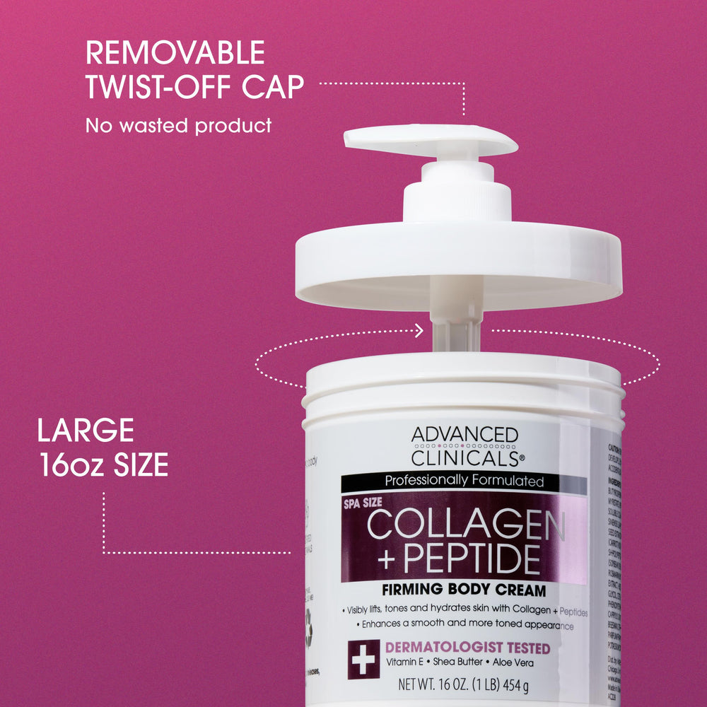 Advanced Clinicals Collagen Peptides Face Moisturizer applied for daily hydration