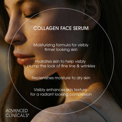 Advanced Clinicals Collagen Serum milky texture on skin for soft look