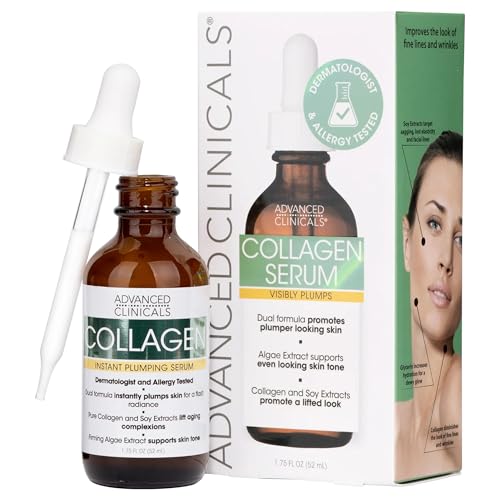 Advanced Clinicals peptide-rich formula image shows improved skin resilience and smoothness.
