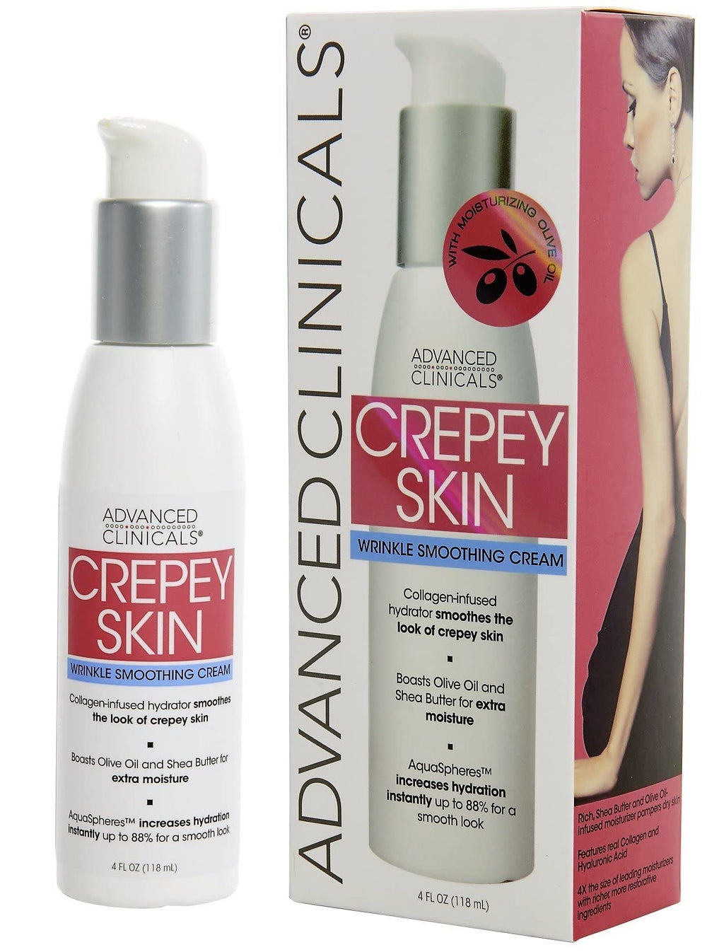 Advanced Clinicals crepey-skin cream neck-application smooths and hydrates