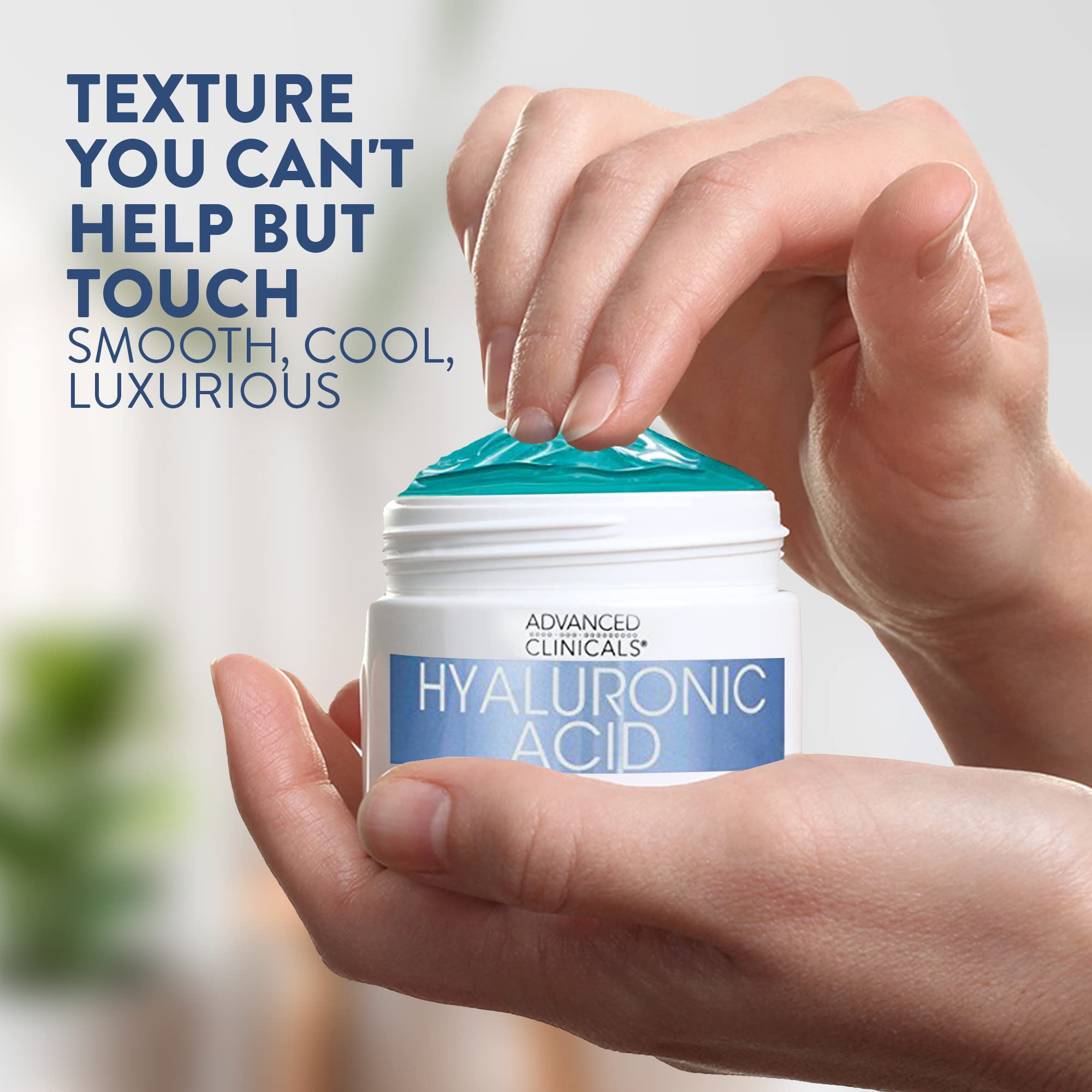 Advanced Clinicals Hyaluronic Acid Gel Facial Mask application scene shows quick, even layer application.