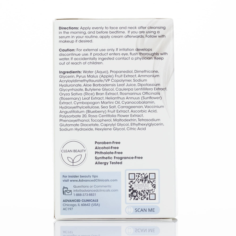 Advanced Clinicals hyaluronic acid moisturizer gel daily-use bottle fits into routine skincare.