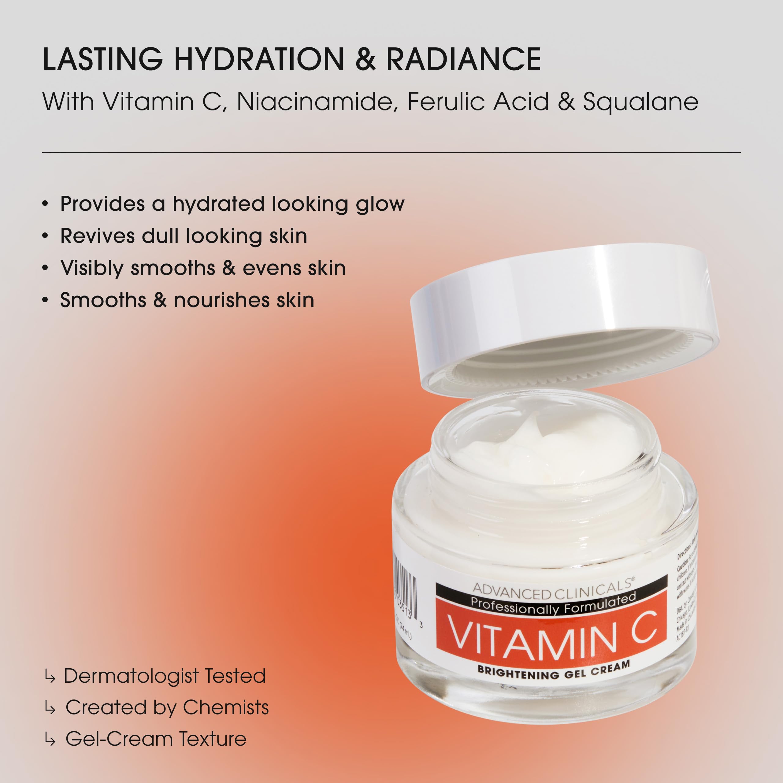 Advanced Clinicals vitamin C ingredients facts graphic explains key actives