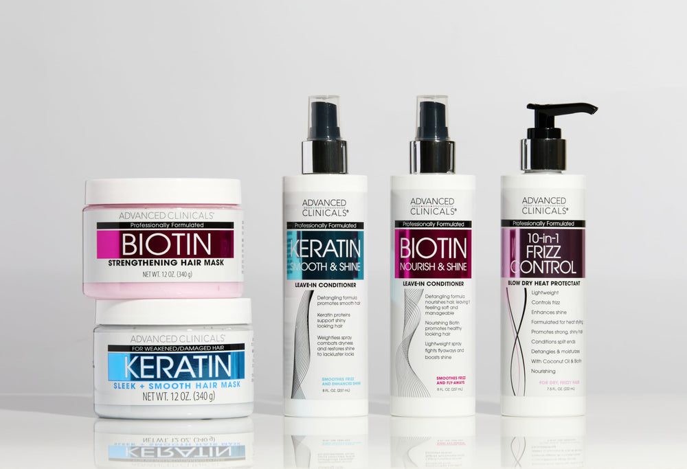 Advanced Clinicals Keratin Hair Mask detoxifying effect closeup hints revitalized strands