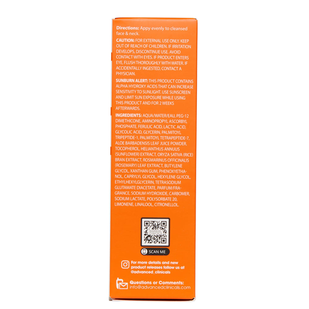 Advanced Clinicals Midwest-made label on bottle indicates dermatologist-tested formulation