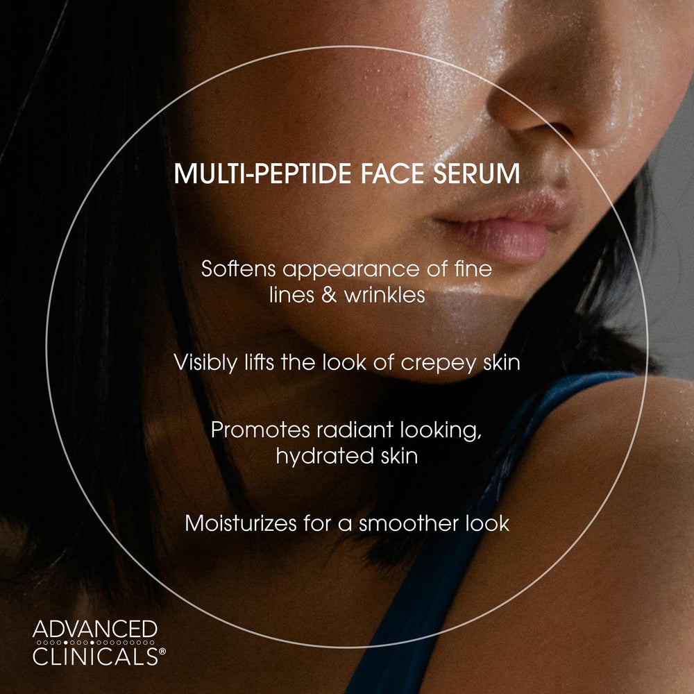 Advanced Clinicals Multi Peptides Serum texture-closeup shows light gel for smooth skin
