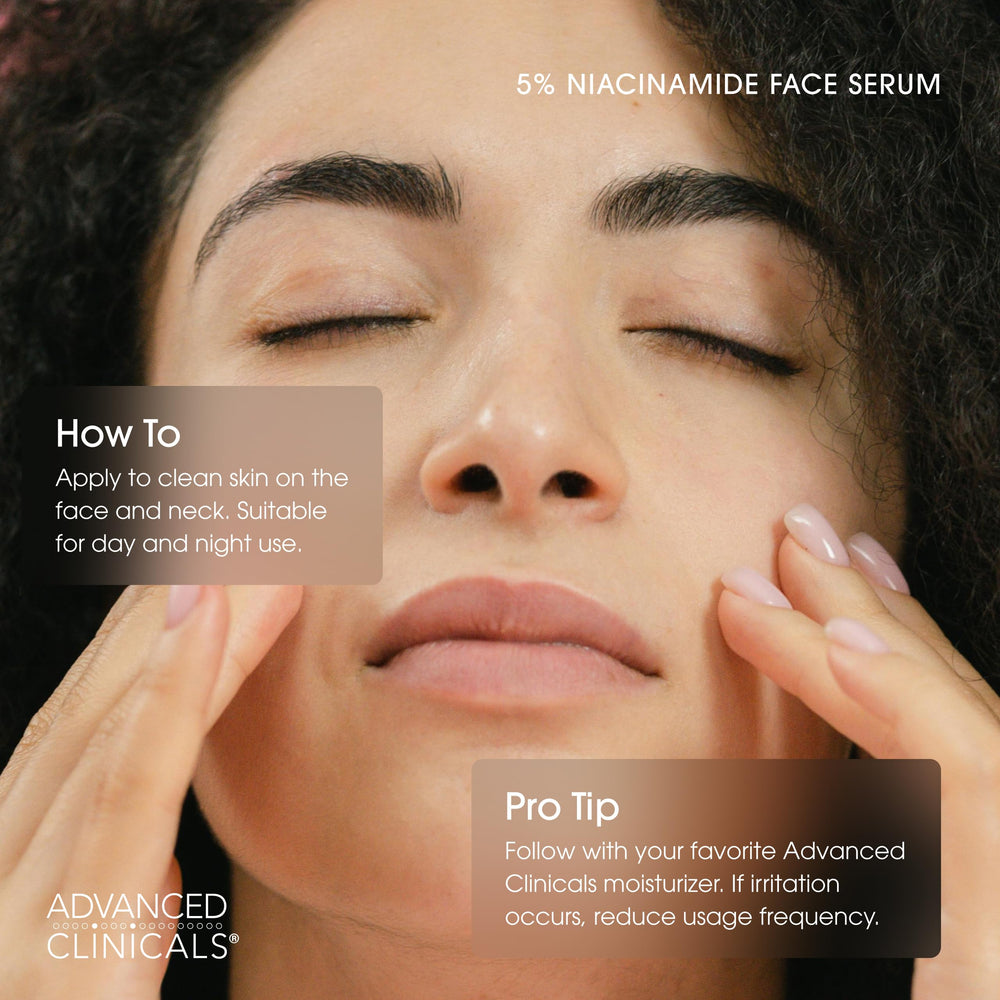 Advanced Clinicals Niacinamide Serum with fruit extracts supports even tone and gentle antioxidant care.