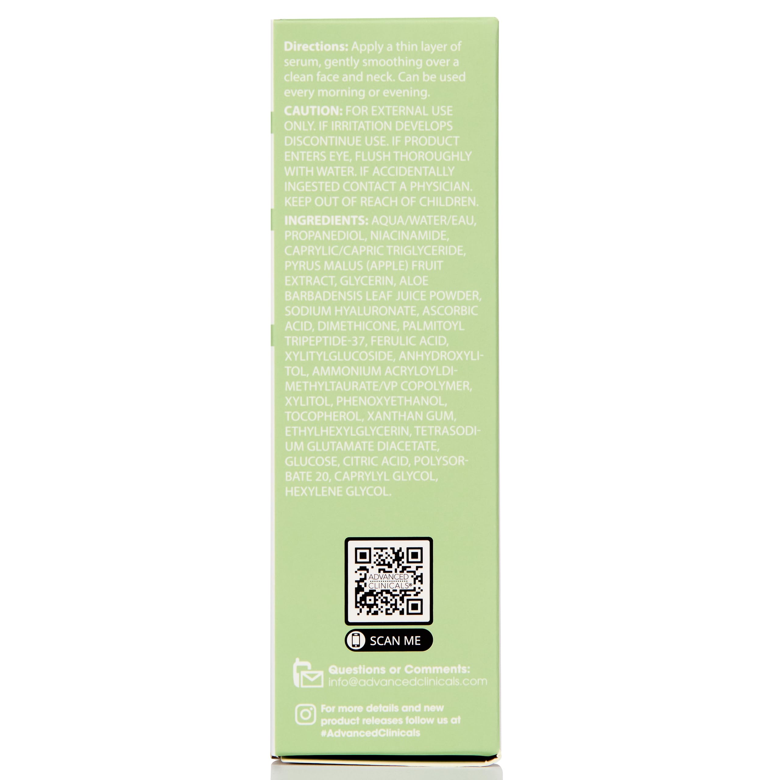 Advanced Clinicals Niacinamide Serum night routine hints at calm radiance by morning.