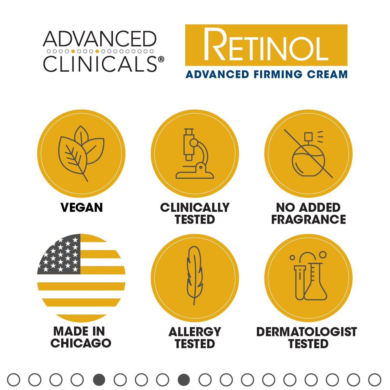 Advanced Clinicals retinol 2pc set packaging front showing dual product