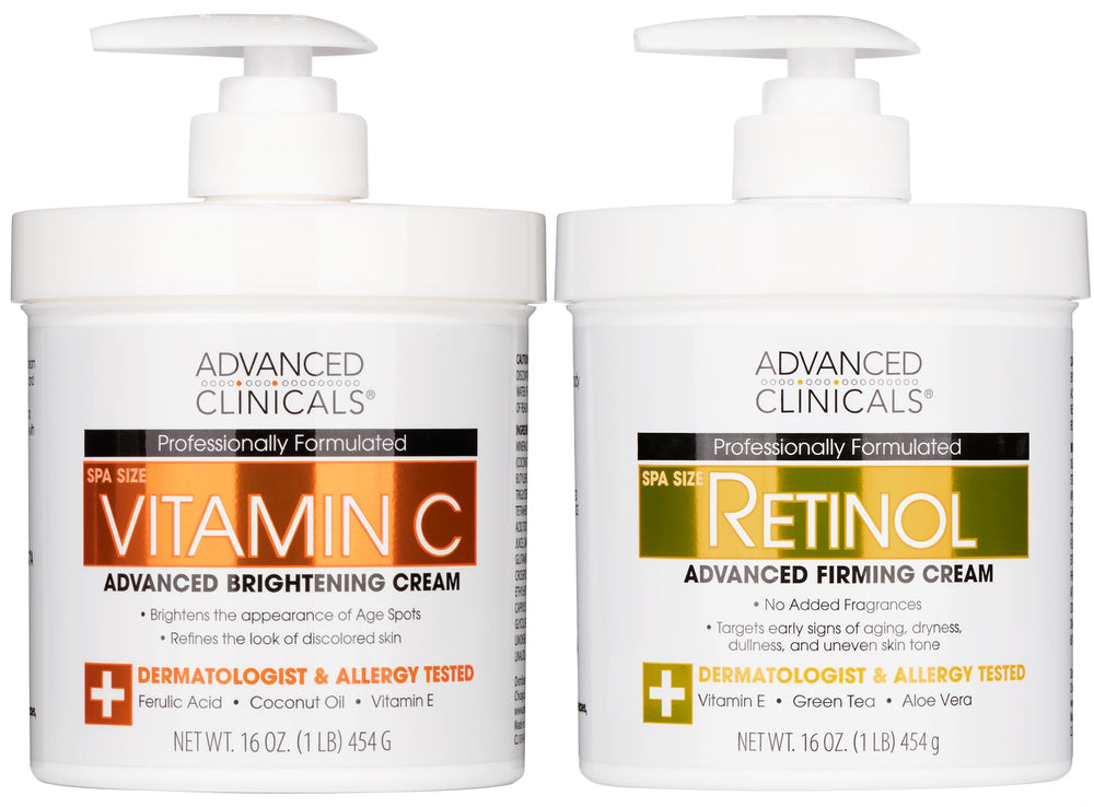 Advanced Clinicals retinol body cream bottle close-up for smoother, firmer-looking skin