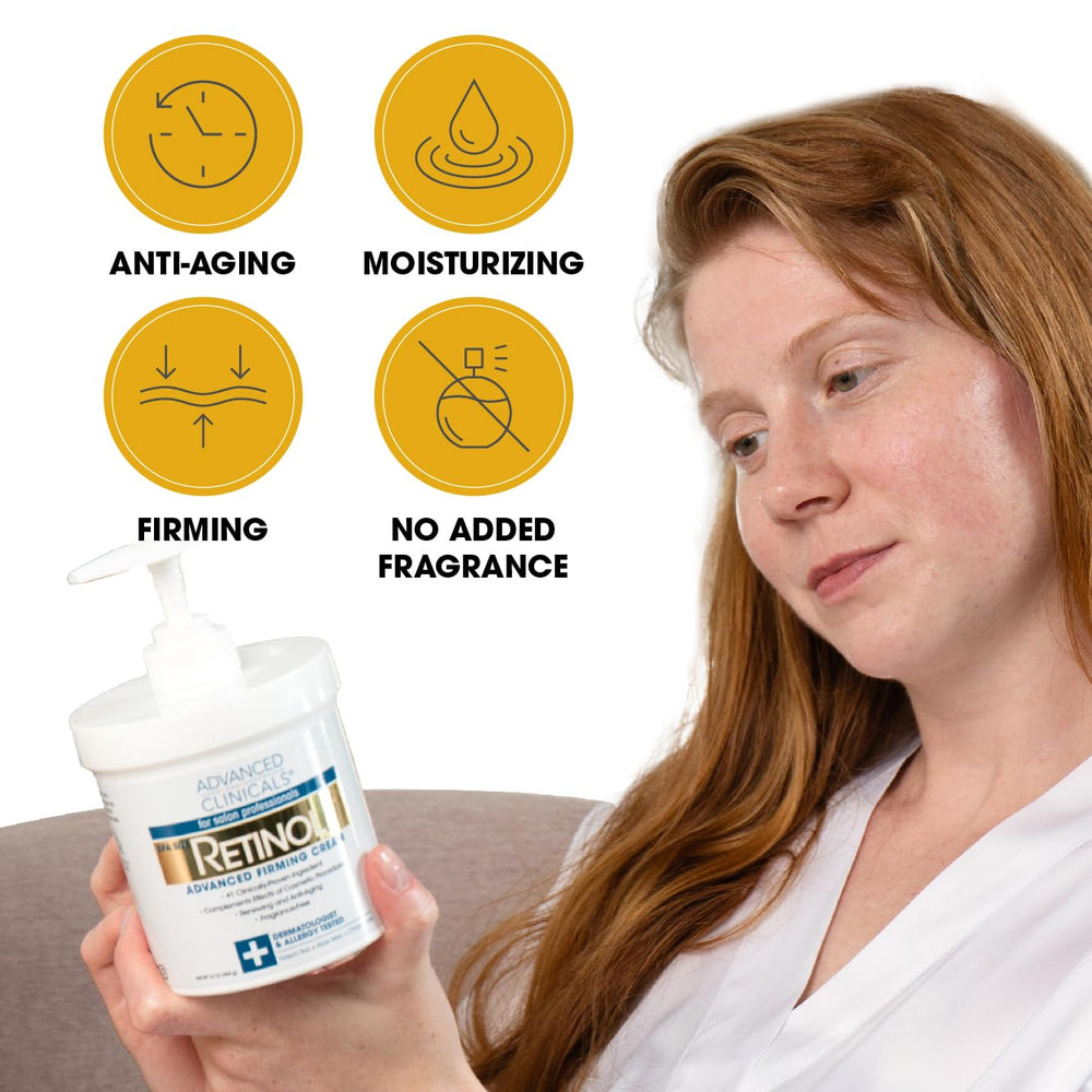 Advanced Clinicals retinol body cream dispensing cap for mess-free application