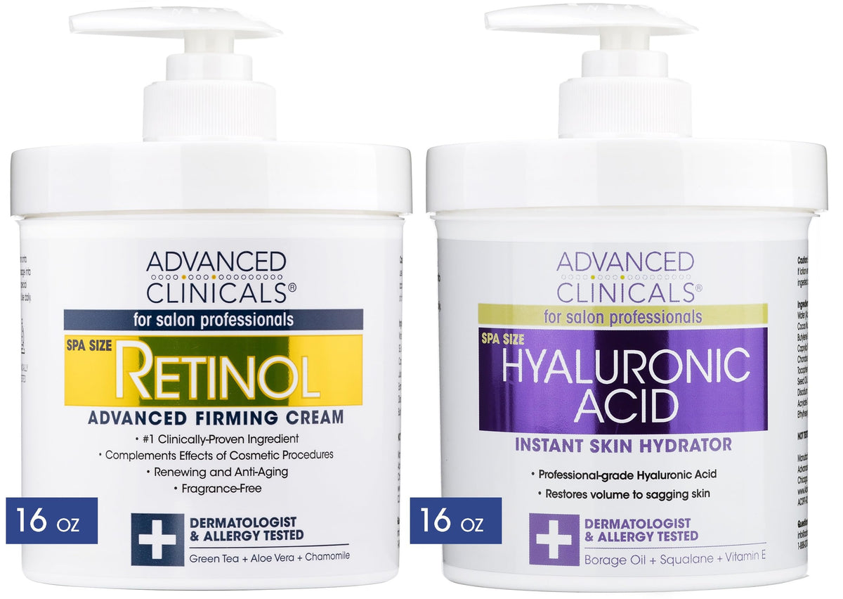 Advanced Clinicals retinol body cream jar with rich texture for smoothing skin.
