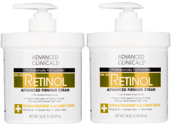 Advanced Clinicals retinol body cream jar shows rich texture for firmer-looking skin