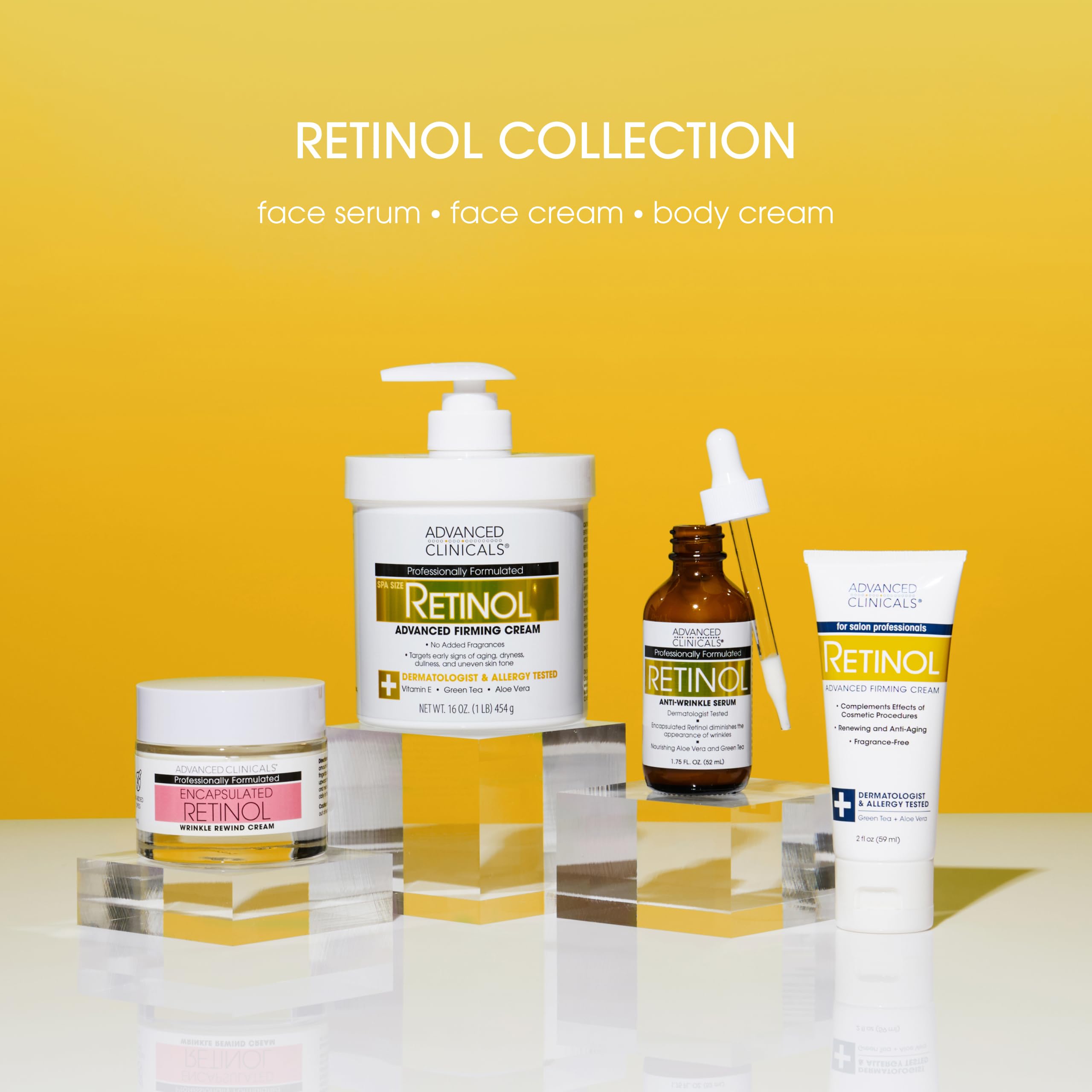 Advanced Clinicals retinol body cream packaging communicates premium skincare experience
