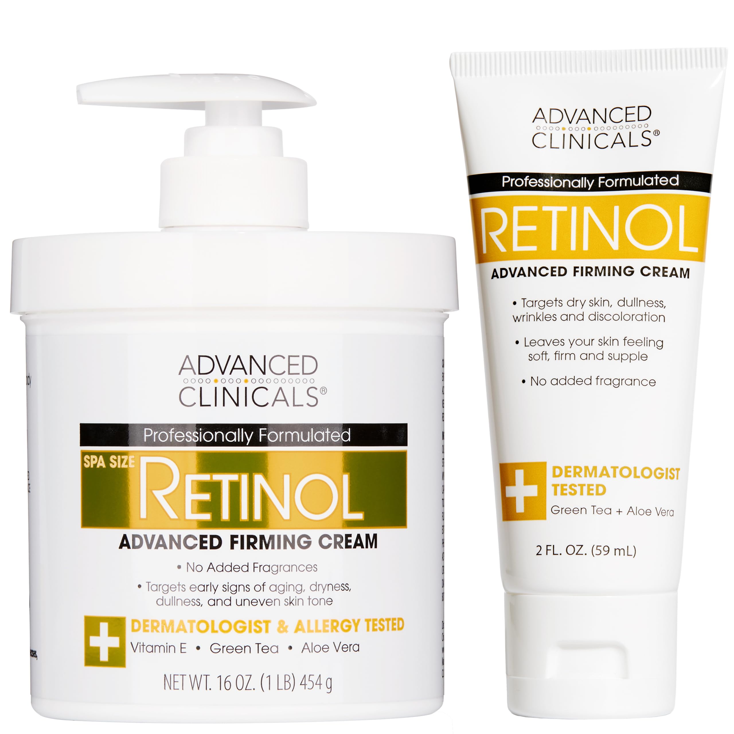 Advanced Clinicals retinol body cream rich texture highlights deep hydration for firmer-looking skin.