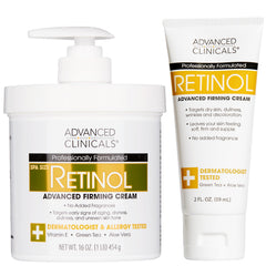Advanced Clinicals retinol body cream rich texture highlights deep hydration for firmer-looking skin.