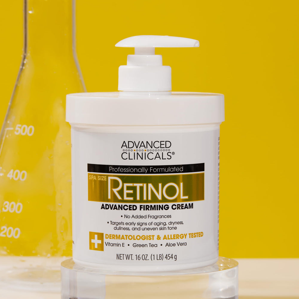 Advanced Clinicals retinol body cream texture swirl shows rich, non-greasy hydration