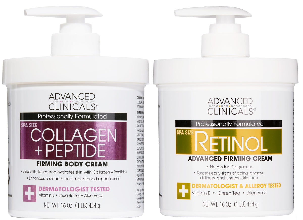 Advanced Clinicals retinol cream bottle boosts moisture for smoother skin