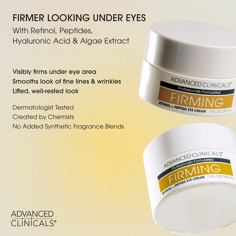 Advanced Clinicals eye balm with peptides swatch demonstrates smoothing hydration