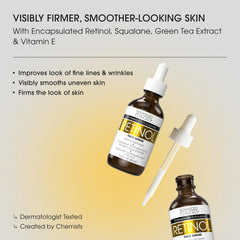 Advanced Clinicals Retinol Serum for Face close-up texture image indicates firmer, more even complexion.
