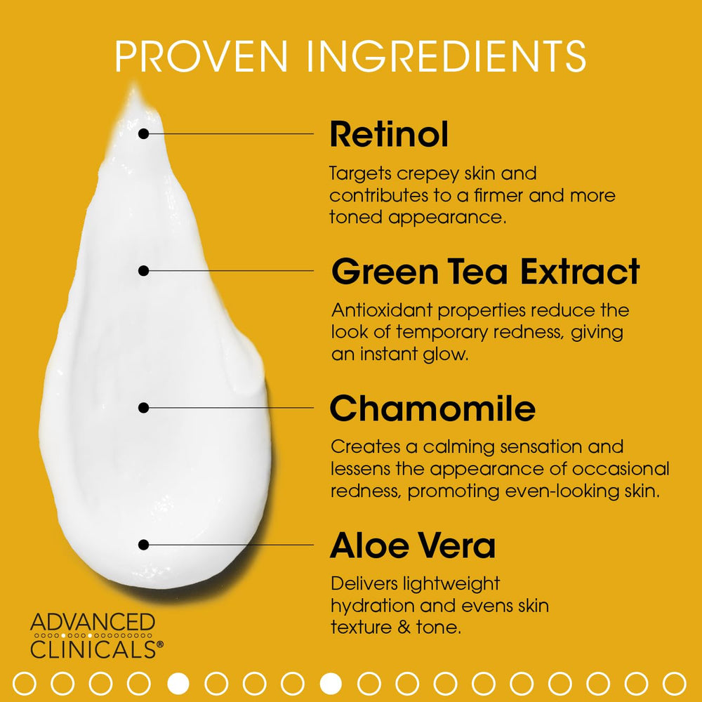 Advanced Clinicals retinol serum milky formula for visible smoother skin