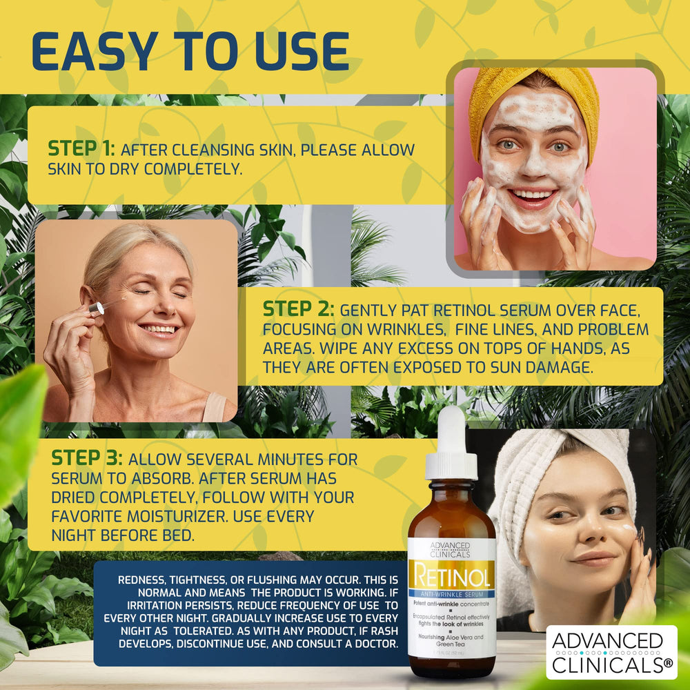 Advanced Clinicals retinol set delivers silky finish on skin after use