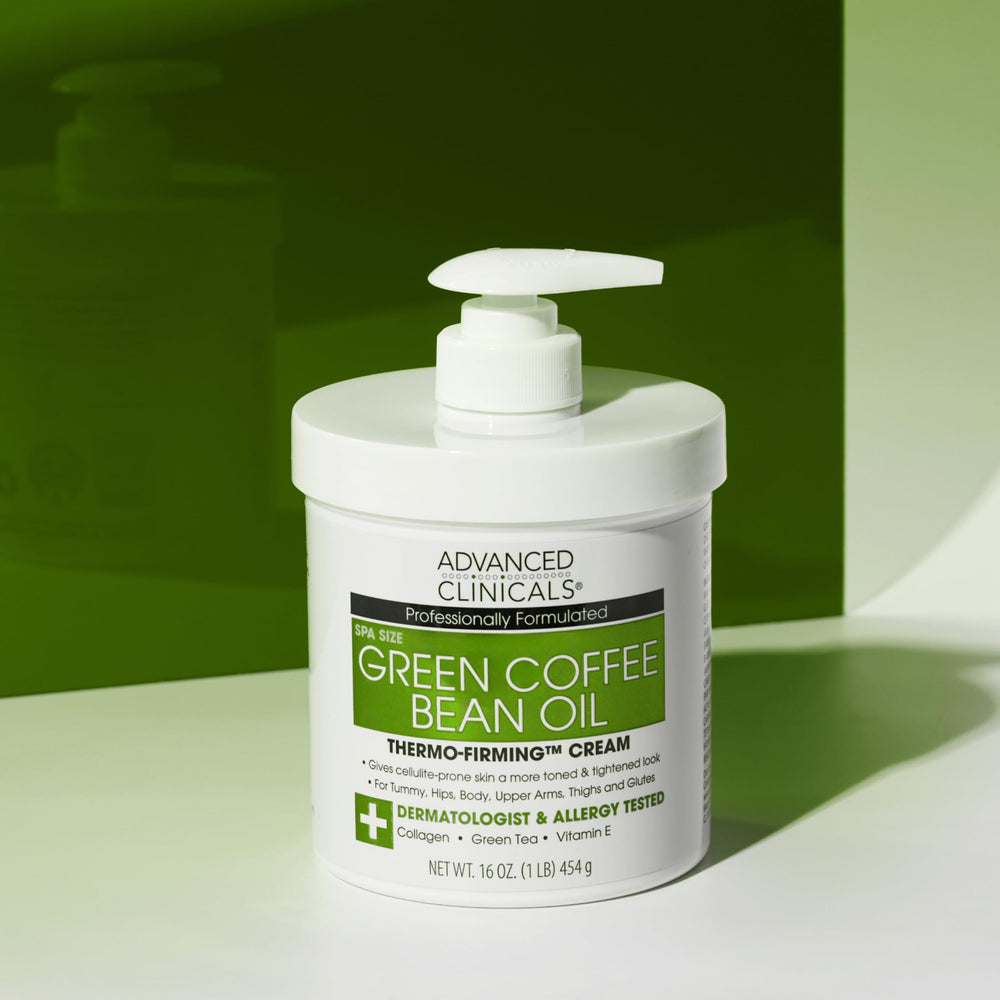 Advanced Clinicals Thermo Firming application arm shows massage-friendly lotion for daily use.