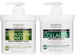 Advanced Clinicals unscented collagen body cream jar closeup for deep hydration.