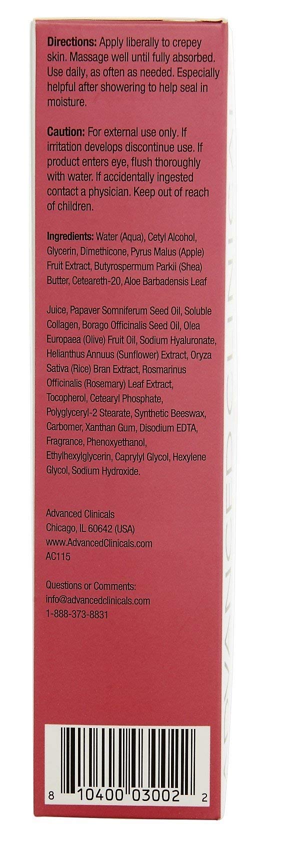 Advanced Clinicals USA-made dermatology-tested labeling emphasizes safety and cruelty-free