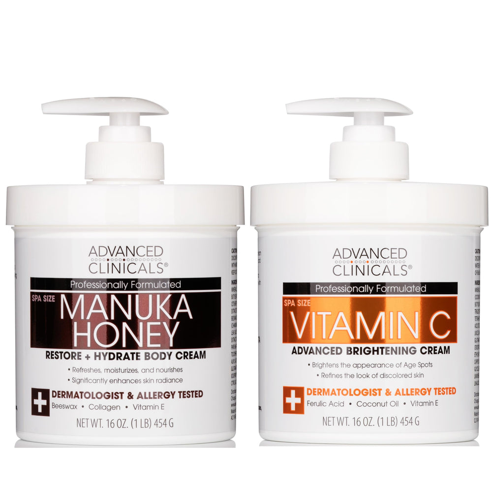 Advanced Clinicals Vitamin C Brightening Cream jar closeup for a radiant complexion.