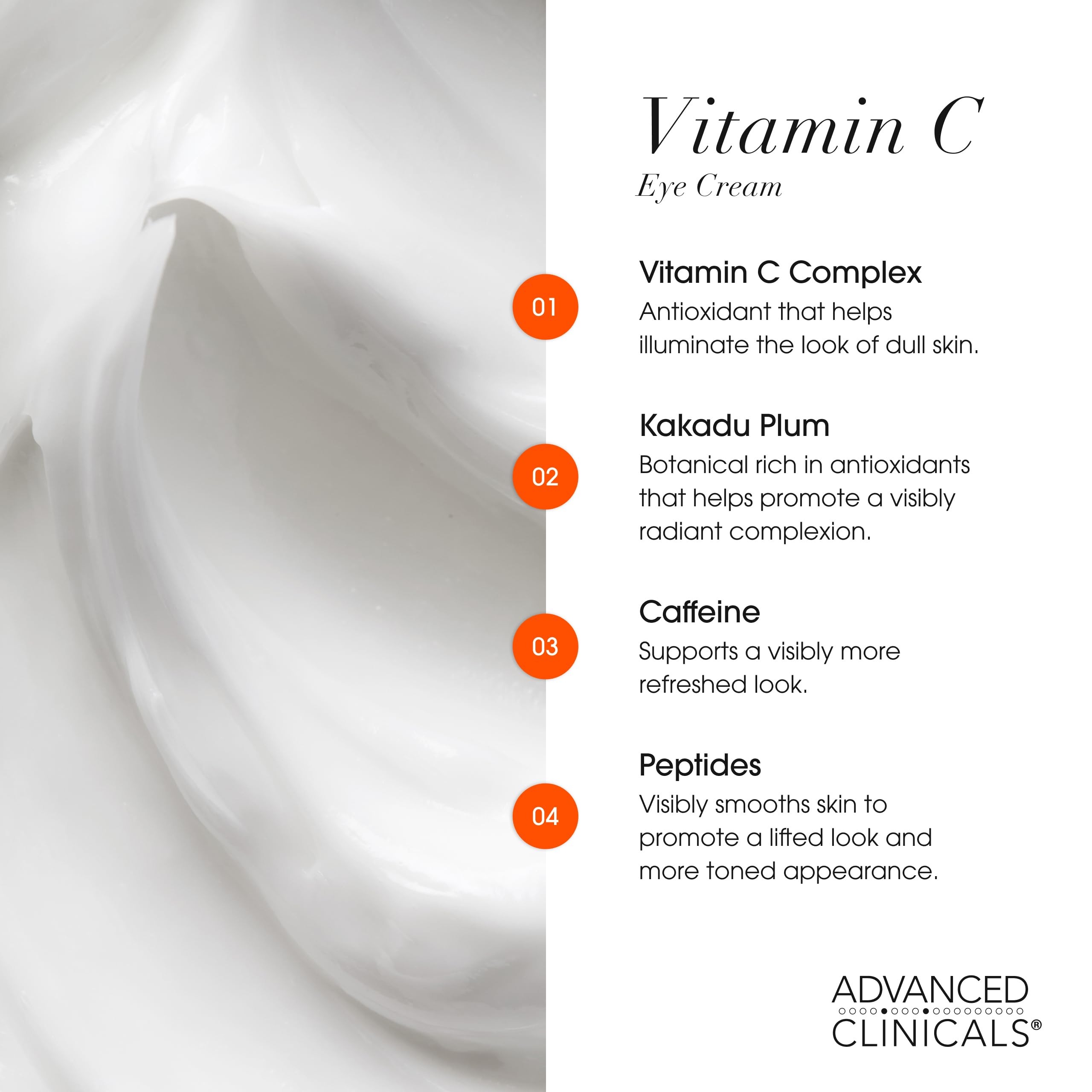 Advanced Clinicals Eye Balm with caffeine targets puffiness around the eye area.