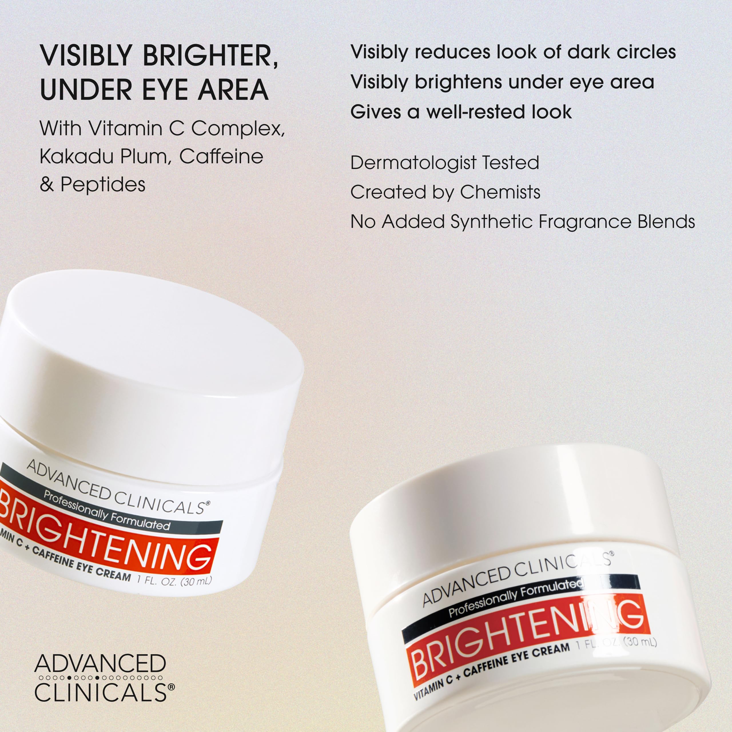 Advanced Clinicals Vitamin C + Caffeine Eye Balm helps soften dull under-eye appearance.