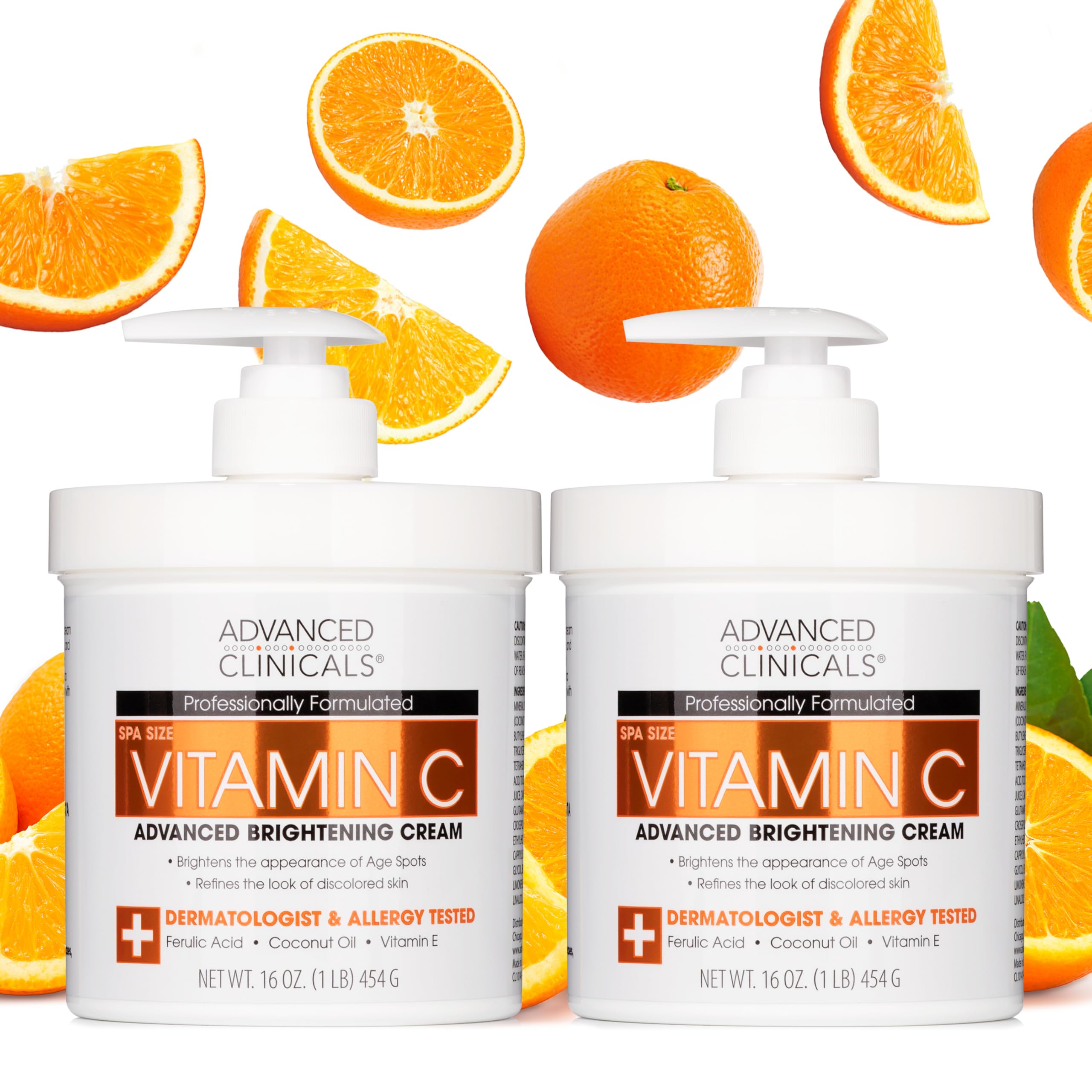 Advanced Clinicals Vitamin C Cream bottle pour for radiant skin boost