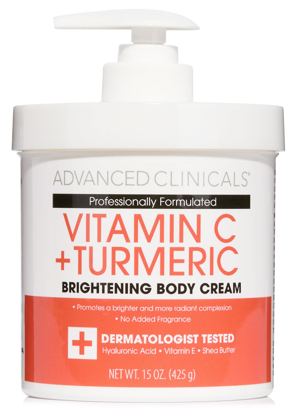 Advanced Clinicals Vitamin C Cream bottle close-up for brightening.